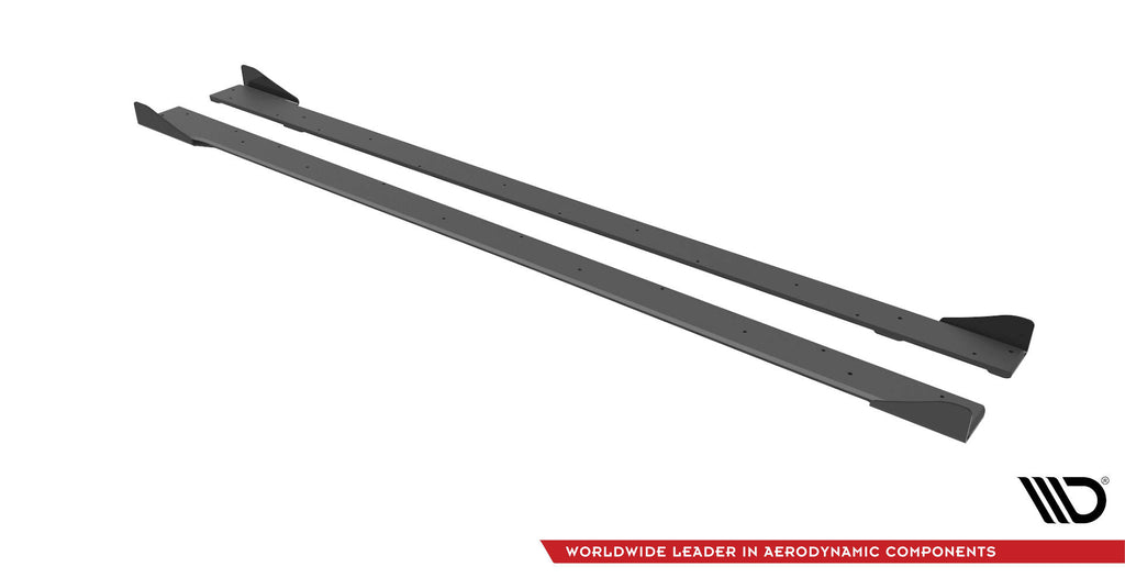 Maxton Design Street Pro Street+ Seitenschweller Leisten + Flaps passend für VW Golf R Mk7 schwarz Hochglanz