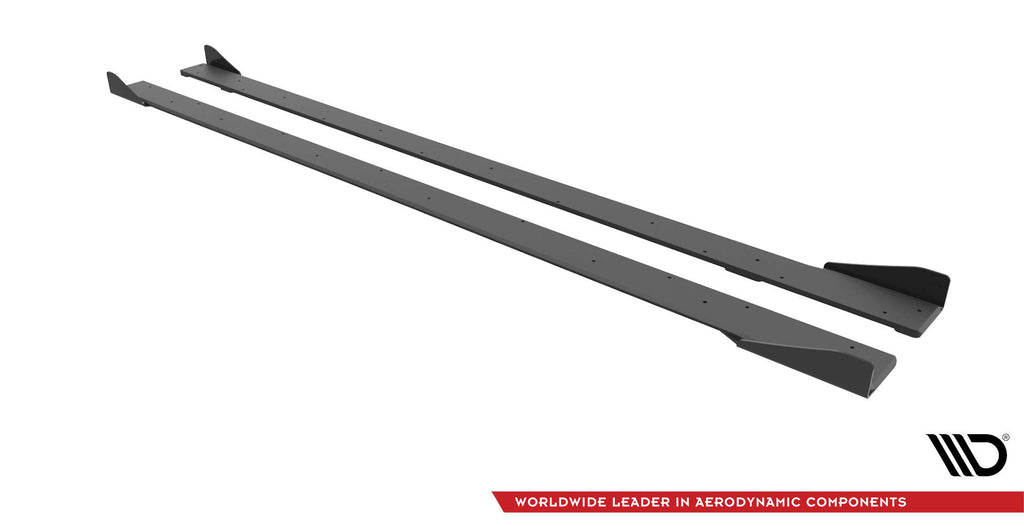 Maxton Design Street Pro Street+ Seitenschweller Leisten + Flaps passend für VW Golf R Mk7 schwarz Hochglanz