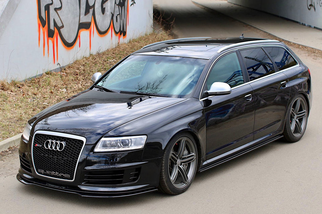 Maxton Design Street+ Seitenschweller Leisten passend für Audi RS6 C6 schwarz Hochglanz