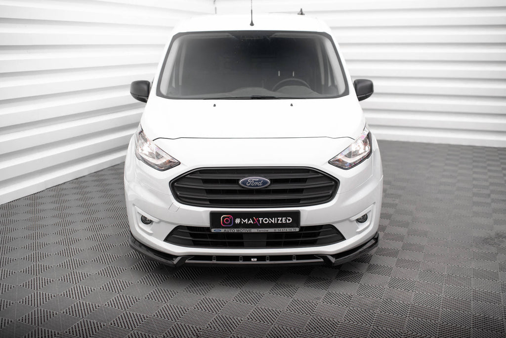 Maxton Design Street+ Spoilerlippe Front Ansatz V.2 passend für Ford Transit Connect Mk2 Facelift schwarz Hochglanz