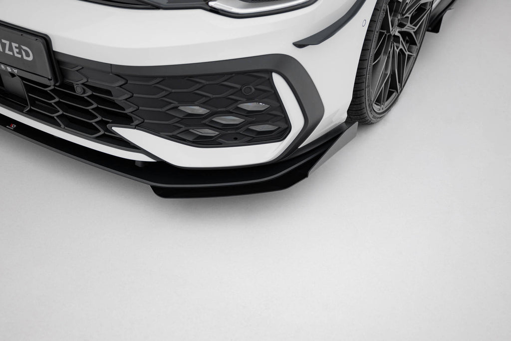 Maxton Design Street Pro Street+ Spoilerlippe Front Ansatz passend für + Flaps passend für VW Golf GTI / GTE / R-Line Mk8 Facelift schwarz Hochglanz