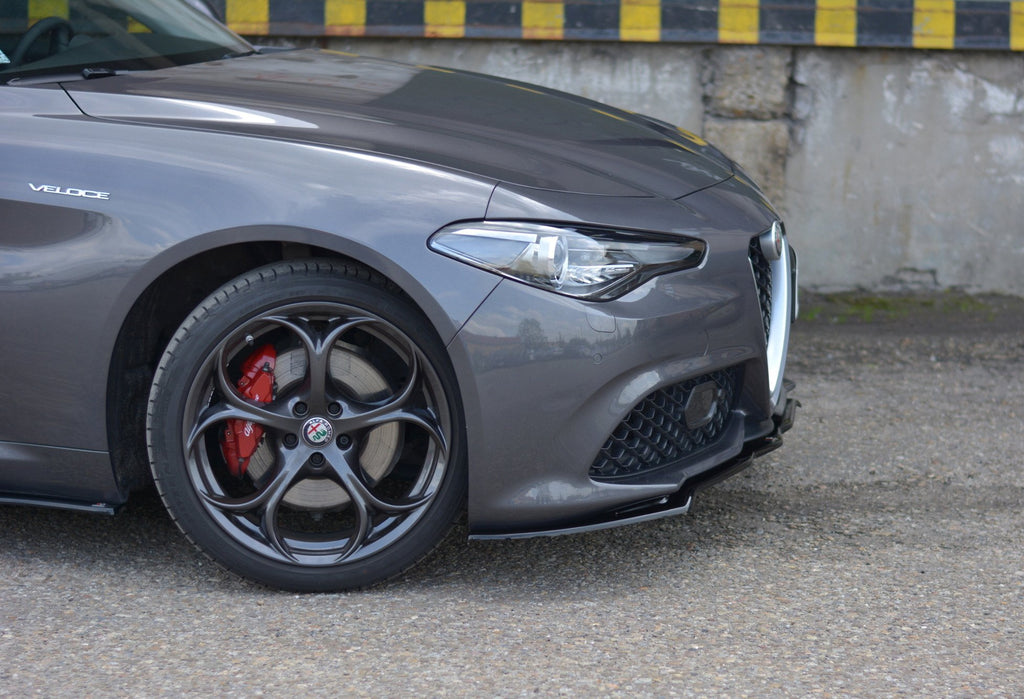 Maxton Design Street+ Spoilerlippe Front Ansatz V.1 passend für ALFA ROMEO GIULIA VELOCE schwarz Hochglanz