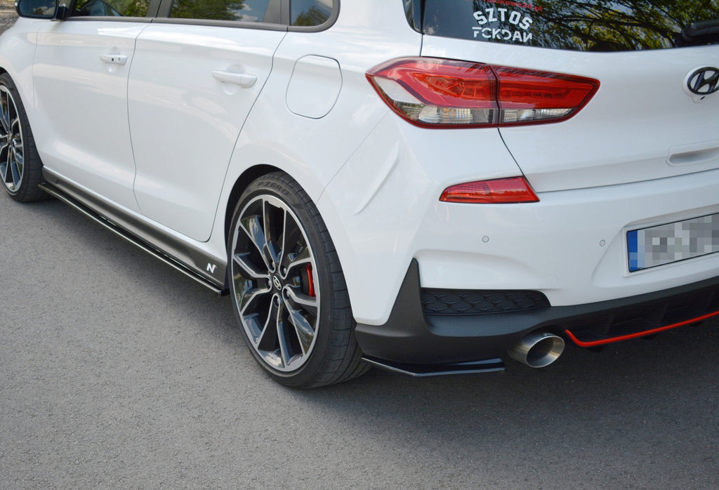 Maxton Design Heck Ansatz Flaps Diffusor passend für Hyundai I30 N Mk3 schwarz Hochglanz