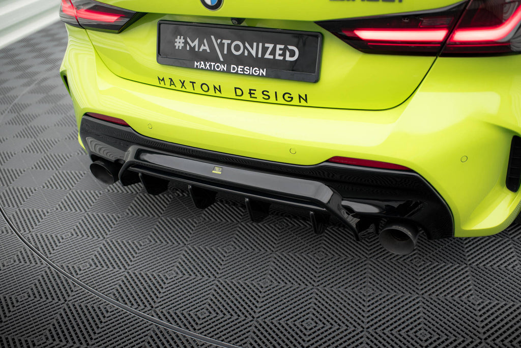 Maxton Design Diffusor Heck Ansatz V.1 passend für BMW 1er M-Paket/ M135i / 128ti F40 schwarz Hochglanz
