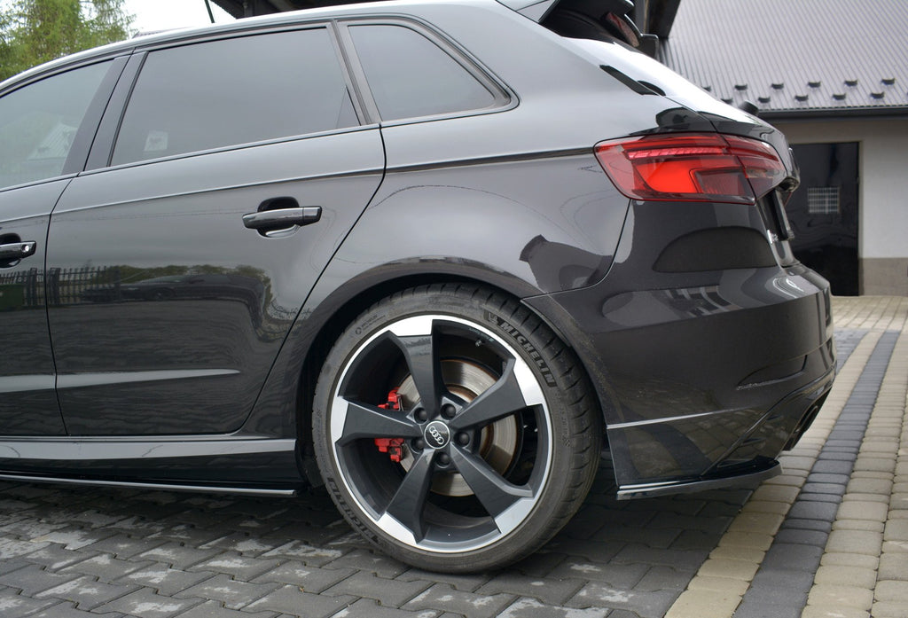 Maxton Design Heck Ansatz Flaps Diffusor passend für Audi RS3 8V FL Sportback schwarz Hochglanz