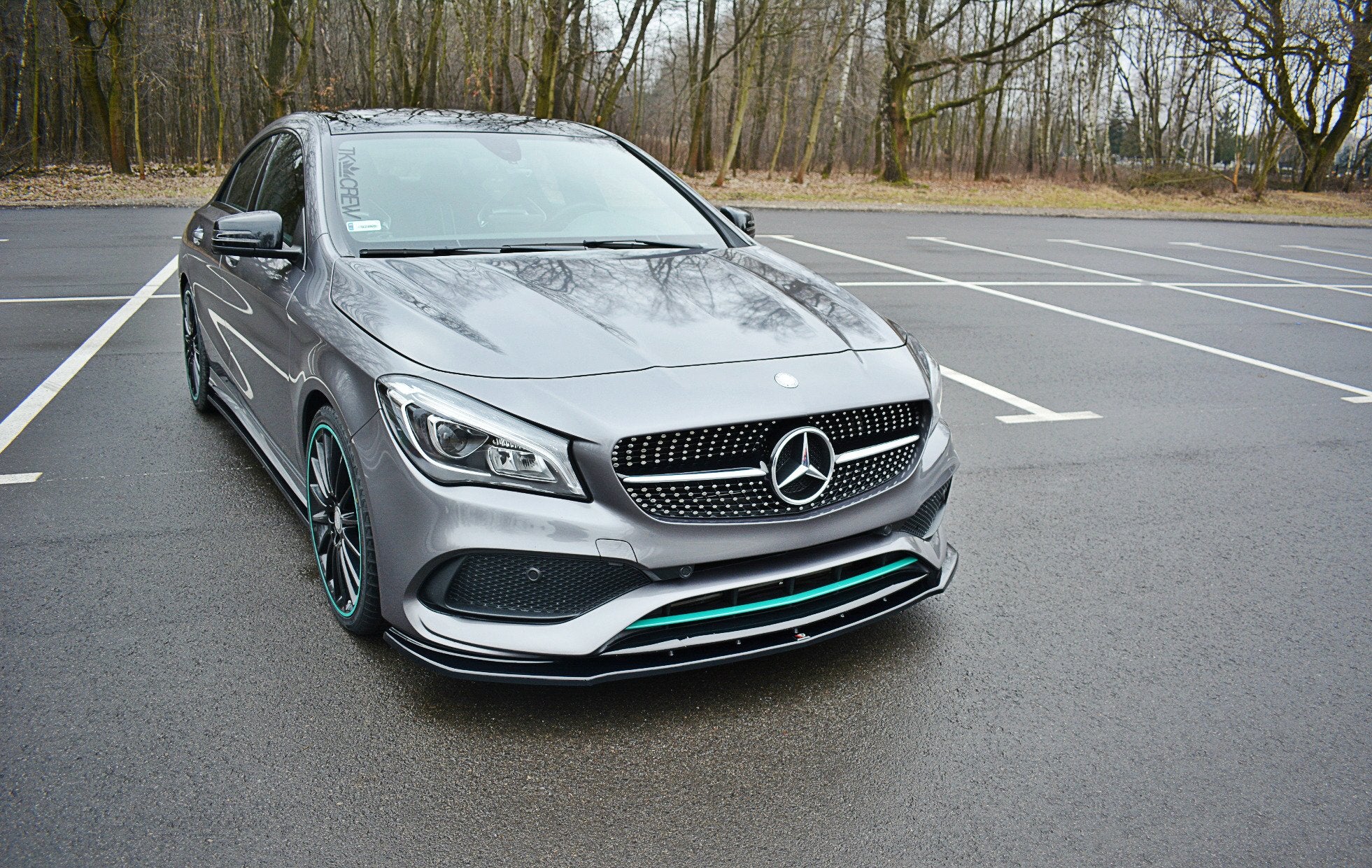 Maxton Design Street+ Spoilerlippe Front Ansatz V.1 passend für Mercedes CLA C117 AMG-LINE FACELIFT schwarz Hochglanz