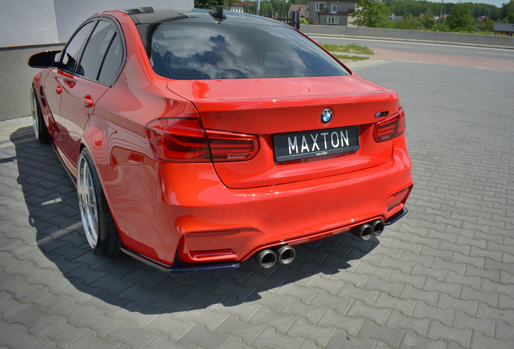Maxton Design Heck Ansatz Flaps Diffusor passend für BMW M3 F80 schwarz Hochglanz
