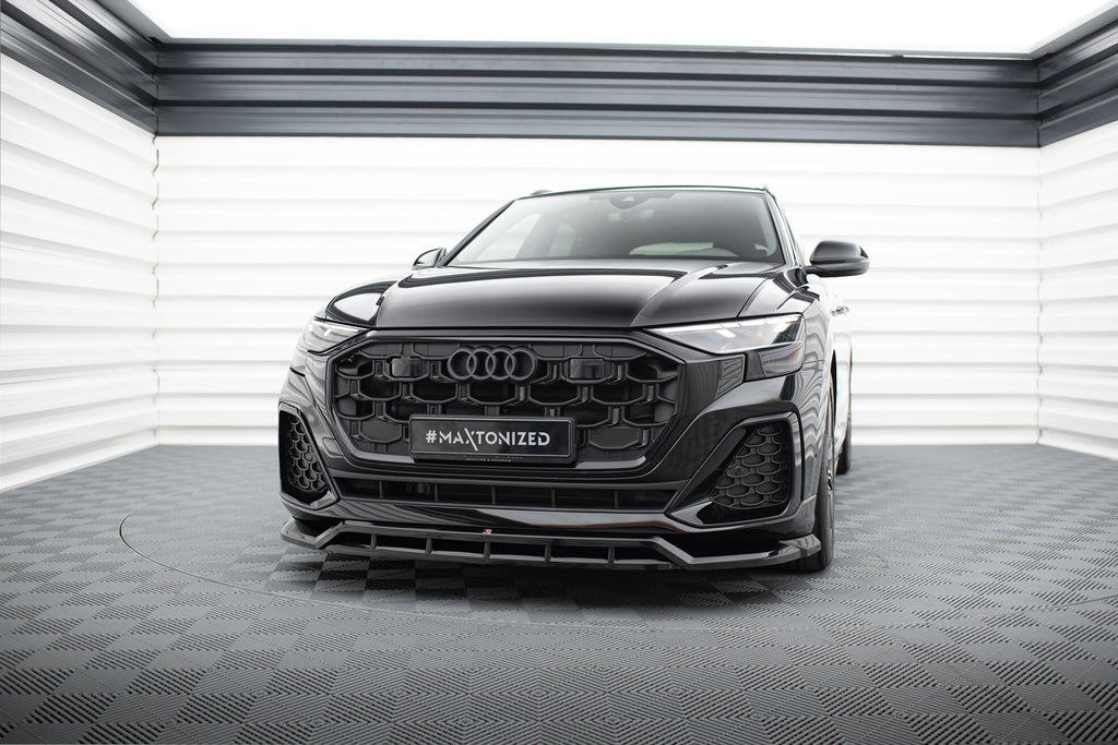 Maxton Design Street+ Spoilerlippe Front Ansatz passend für Audi SQ8 / Q8 S-Line Mk1 Facelift schwarz Hochglanz