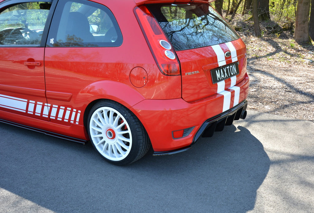 Maxton Design Heck Ansatz Flaps Diffusor passend für Ford Fiesta ST Mk6 schwarz Hochglanz