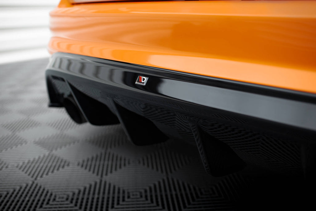 Maxton Design Diffusor Heck Ansatz passend für Ford Focus ST Mk2 FL schwarz Hochglanz
