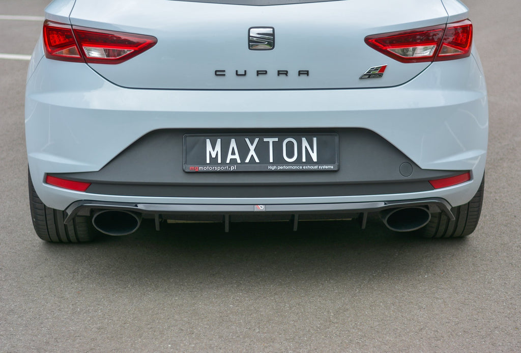 Maxton Design Diffusor Heck Ansatz passend für Seat Leon III Cupra schwarz Hochglanz