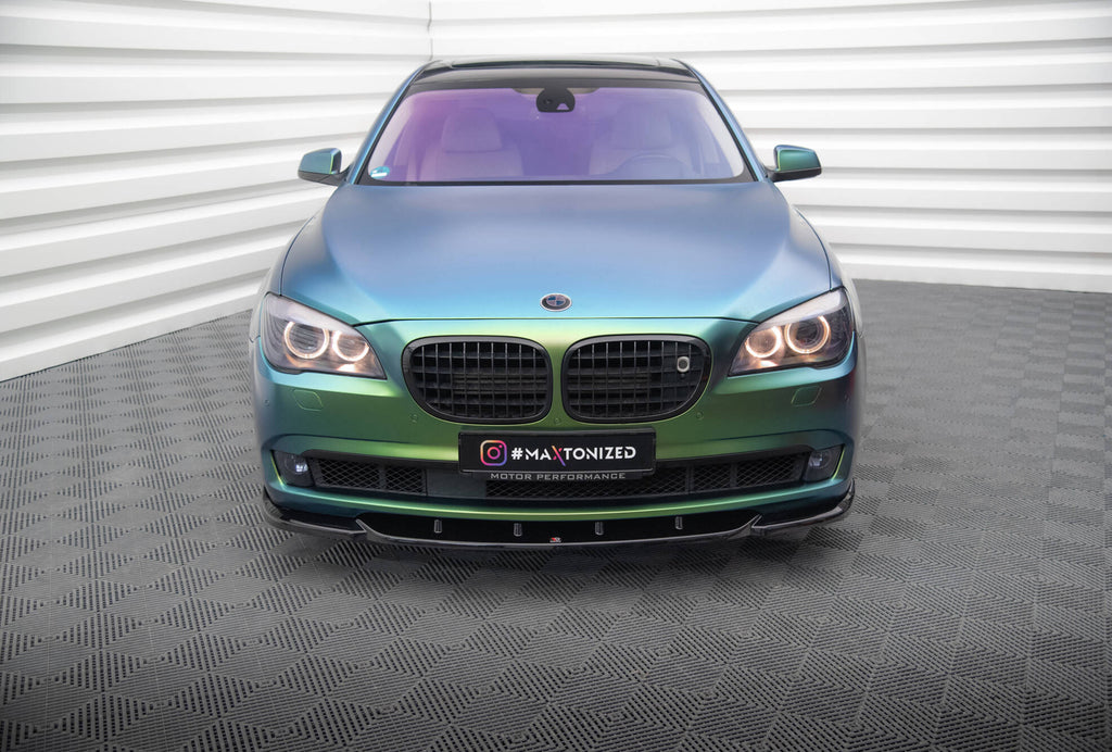 Maxton Design Street+ Spoilerlippe Front Ansatz V.1 passend für BMW 7 F01 schwarz Hochglanz