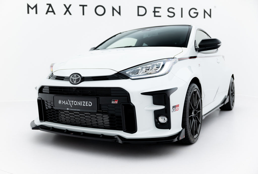 Maxton Design Street+ Spoilerlippe Front Ansatz V.2 + Flaps passend für Toyota GR Yaris Mk4