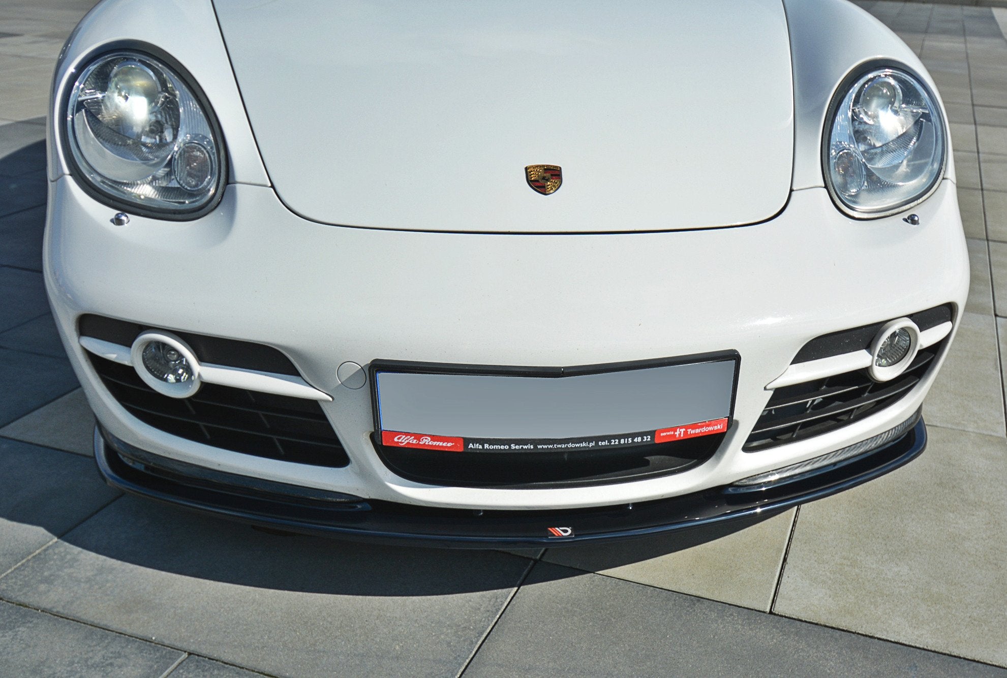 Maxton Design Street+ Spoilerlippe Front Ansatz V.2 passend für PORSCHE CAYMAN S 987C schwarz Hochglanz