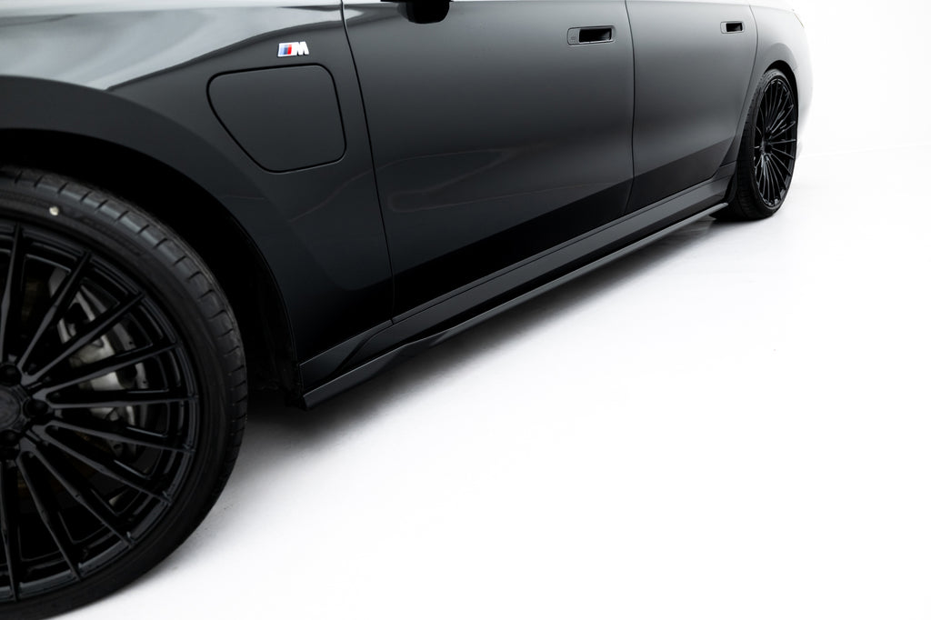 Maxton Design Street+ Seitenschweller Leisten V.2 passend für BMW 740d xDrive M Paket / 740i xDrive M-Paket G70 schwarz Hochglanz