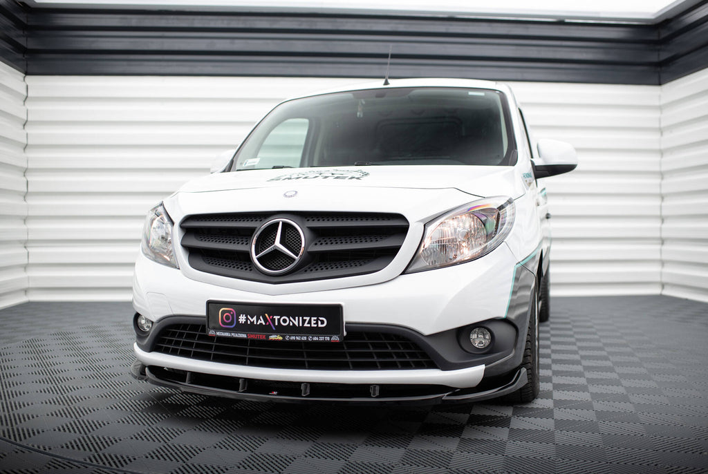 Maxton Design Street+ Spoilerlippe Front Ansatz passend für Mercedes-Benz Citan W415 schwarz Hochglanz