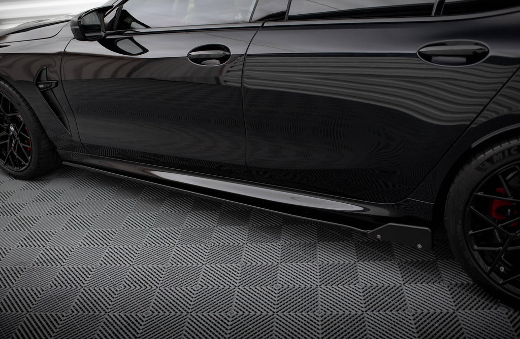 Maxton Design Street+ Seitenschweller Leisten passend für V.1 + Flaps passend für BMW M8 Gran Coupe F93 / 8 Gran Coupe M-Paket G16