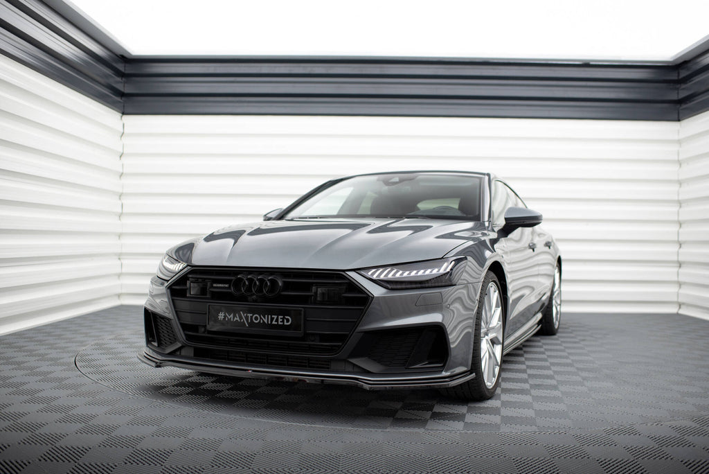 Maxton Design Street+ Spoilerlippe Front Ansatz V.1 passend für Audi A7 S-Line C8 / S7 C8 / C8 Facelift / S7 Facelift schwarz Hochglanz