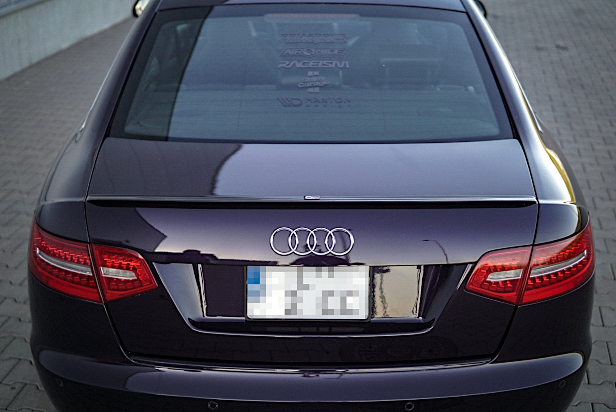 Maxton Design Spoiler CAP passend für Audi A6 S-Line C6 FL Limousine schwarz Hochglanz