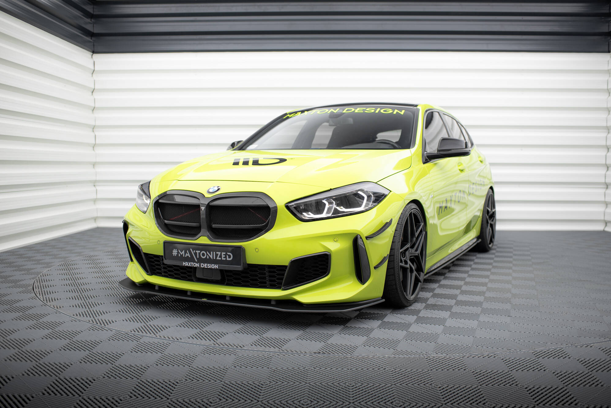 Maxton Design Street Pro Street+ Spoilerlippe Front Ansatz passend für BMW 1er M-Paket / M135i / 128ti F40