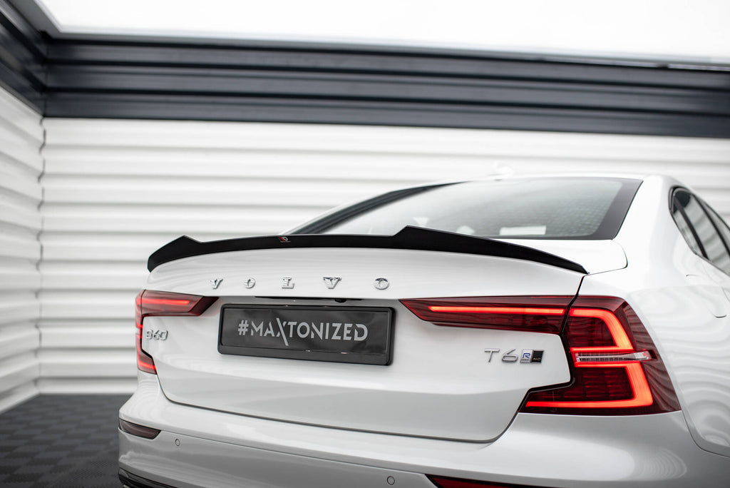 Maxton Design Spoiler CAP passend für Volvo S60 R-Design Mk3 schwarz Hochglanz