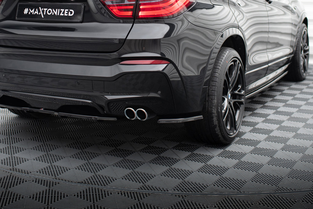 Maxton Design Heck Ansatz Flaps Diffusor passend für BMW X4 M Paket schwarz Hochglanz