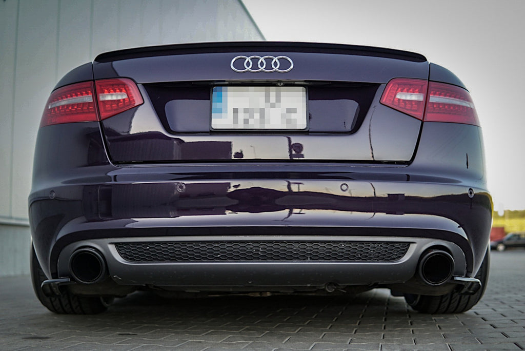 Maxton Design Spoiler CAP passend für Audi A6 S-Line C6 FL Limousine schwarz Hochglanz