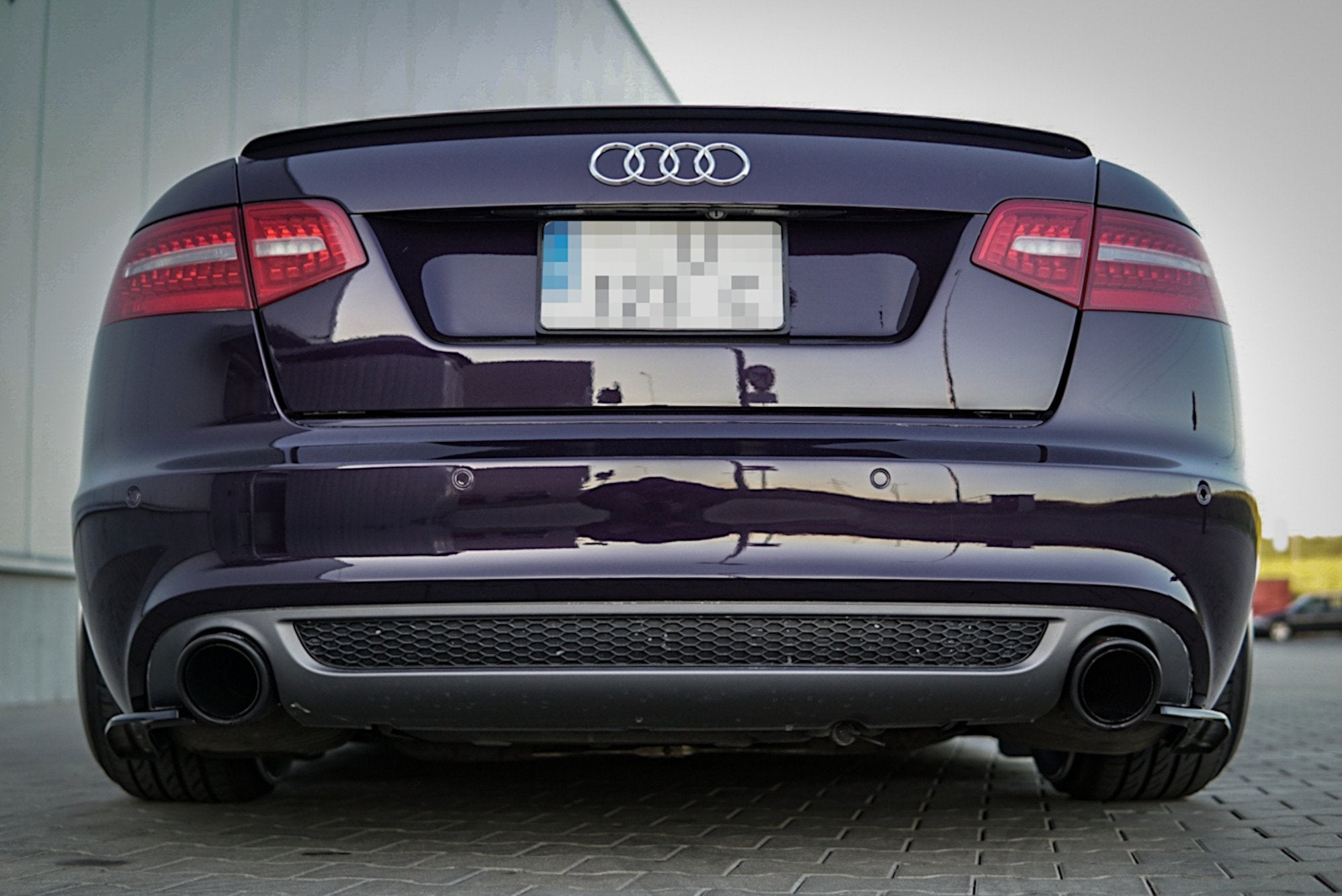 Maxton Design Spoiler CAP passend für Audi A6 S-Line C6 FL Limousine schwarz Hochglanz