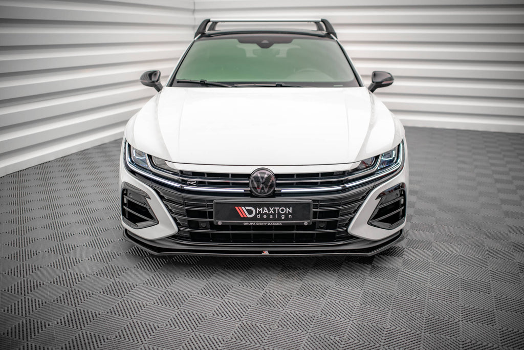 Maxton Design Street+ Spoilerlippe Front Ansatz V.3 passend für VW Arteon R Limousine / Shooting Brake Mk1 Facelift schwarz Hochglanz