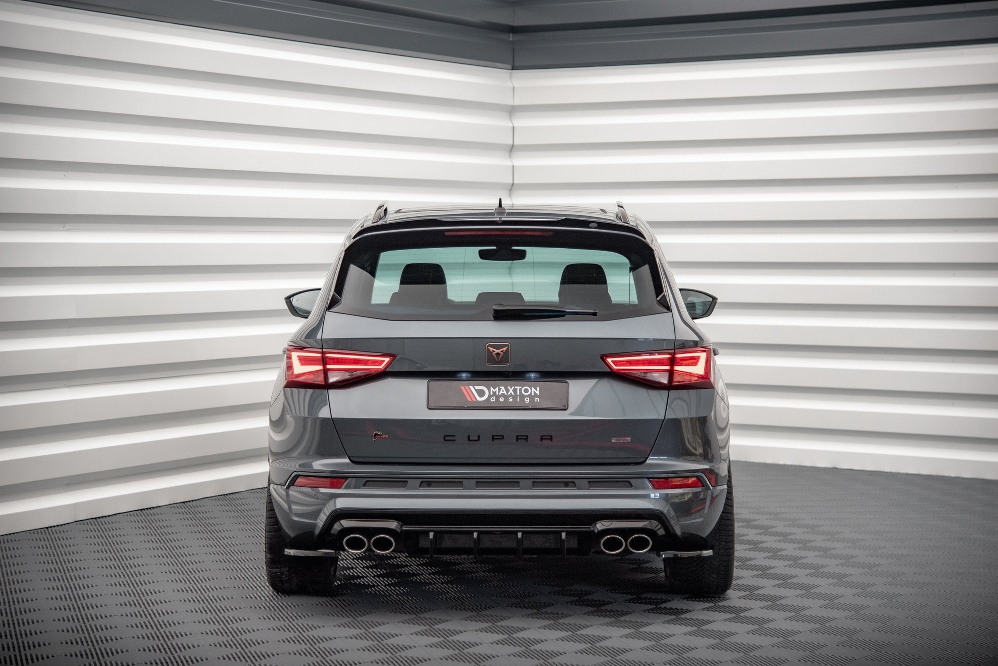 Maxton Design Heck Ansatz Flaps Diffusor passend für Cupra Ateca Mk1 / Mk1 Facelift schwarz Hochglanz