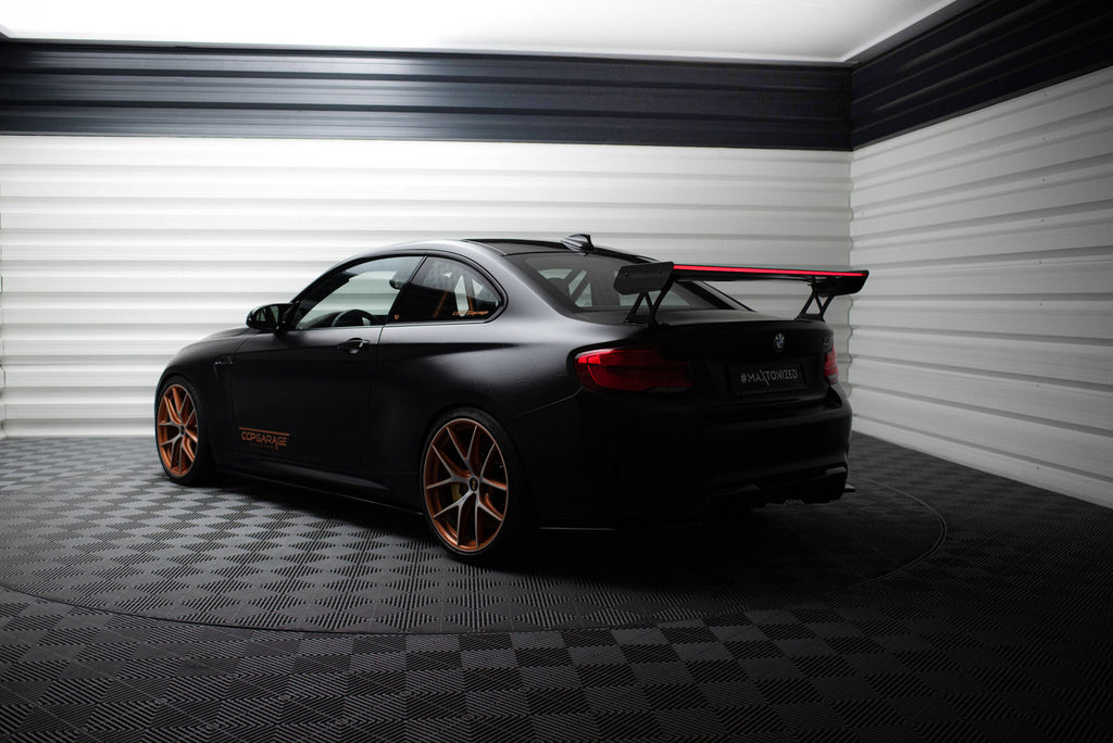 Maxton Design Carbon Spoiler With External Brackets Uprights + LED BMW M2 F87 / 2 / 2 M-Paket F22 für BMW M2 F87