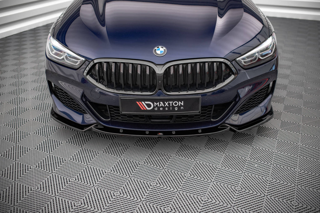 Maxton Design Street+ Spoilerlippe Front Ansatz V.3 passend für BMW 8 Coupe G15 / 8 Gran Coupe M Paket G16 schwarz Hochglanz