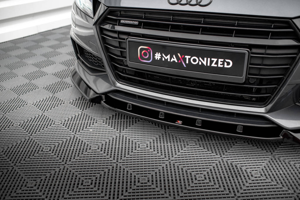Maxton Design Street+ Spoilerlippe Front Ansatz V.2 passend für Audi TT S / S-Line 8S schwarz Hochglanz