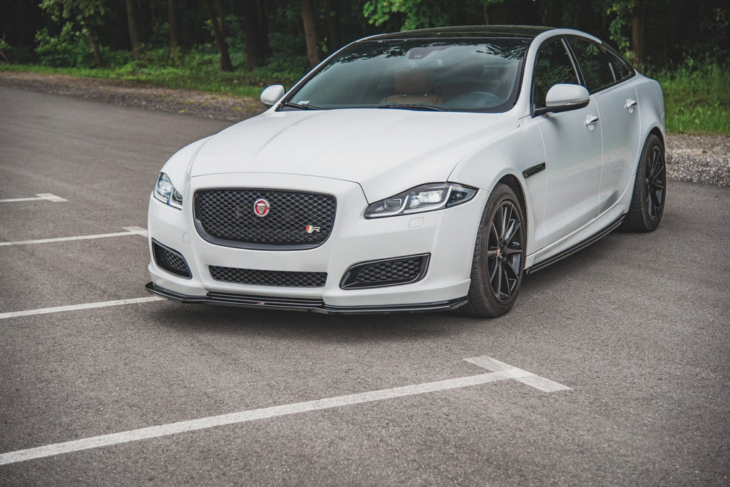 Maxton Design Street+ Spoilerlippe Front Ansatz passend für Jaguar XJ R-Sport X351 Facelift schwarz Hochglanz