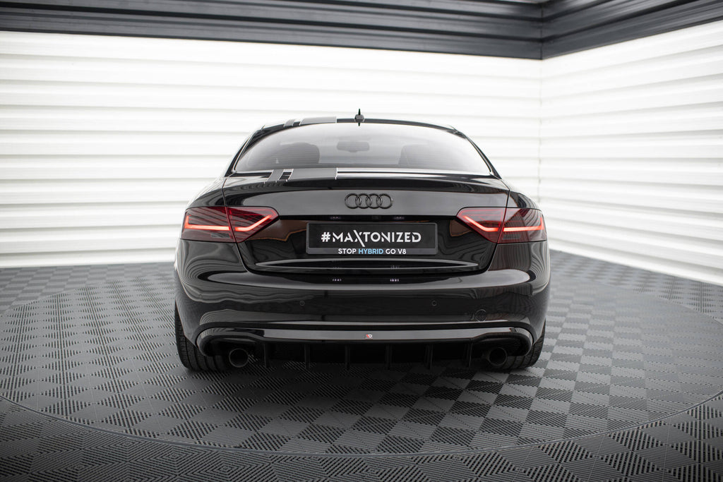 Maxton Design Diffusor Heck Ansatz passend für Audi A5 Coupe / Cabrio S-Line 8T (Einzelauspuff li. re.)