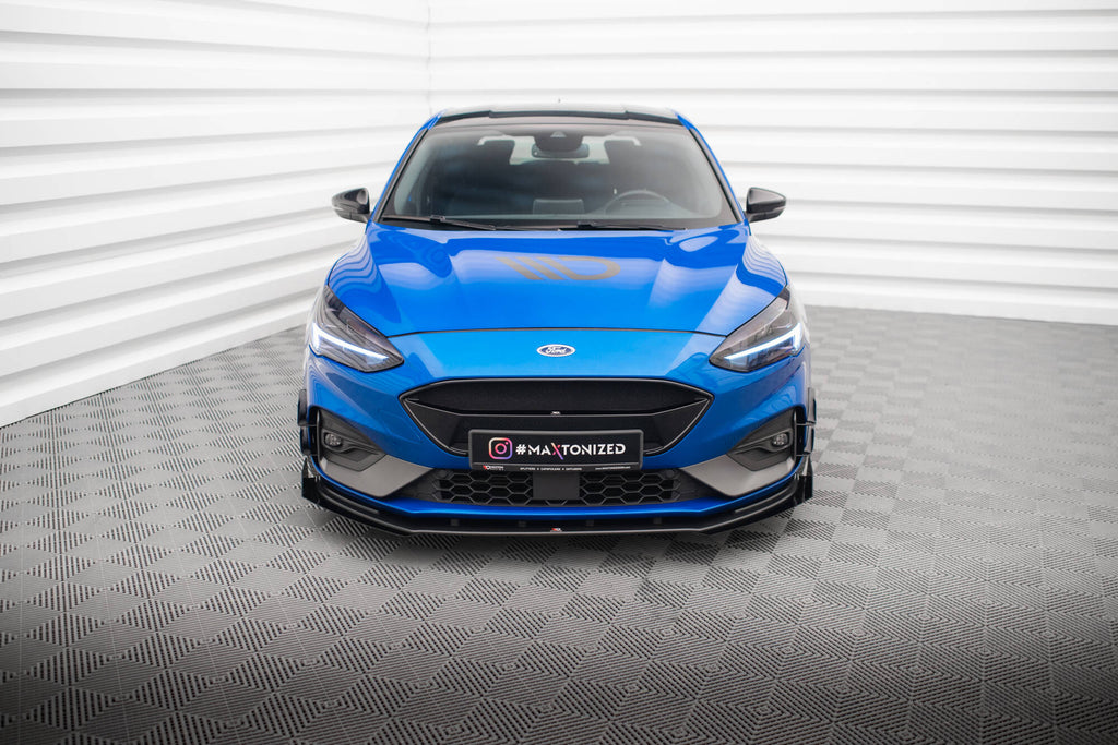 Maxton Design Street Pro Street+ Spoilerlippe Front Ansatz passend für + Flaps passend für Ford Focus ST / ST-Line Mk4 schwarz Hochglanz