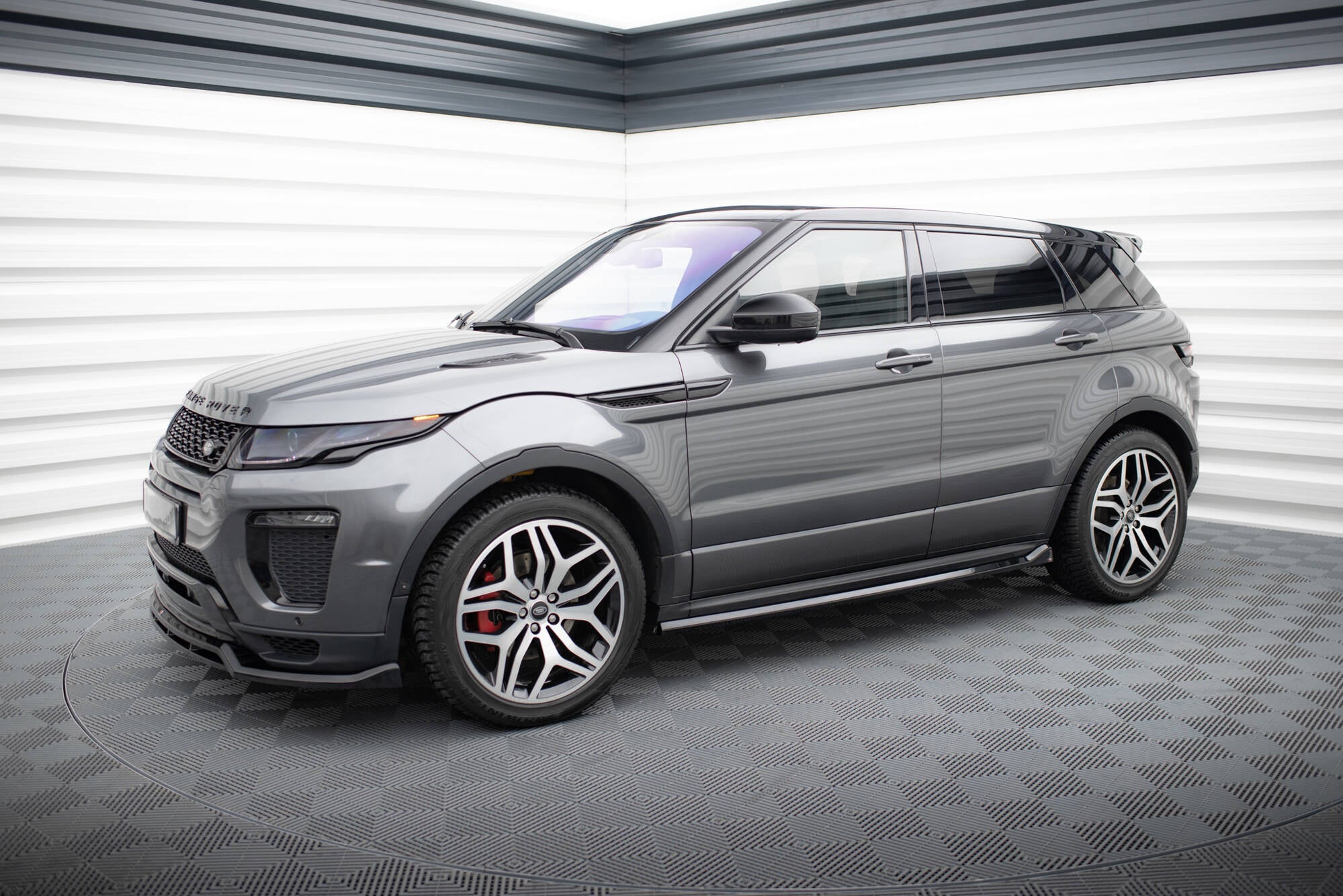Maxton Design Street+ Seitenschweller Leisten passend für Land Rover Range Rover Evoque HSE Dynamic Mk1 Facelift schwarz Hochglanz