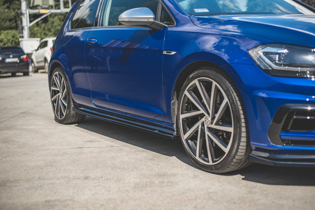 Maxton Design Seitenschweller Ansatz für V.4 VW Golf 7 R / R-Line Facelift Carbon Look
