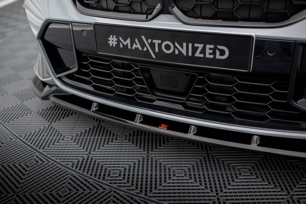 Maxton Design Street+ Spoilerlippe Front Ansatz V.1 passend für BMW 3er M340i / M-Paket G20 / G21 Facelift schwarz Hochglanz