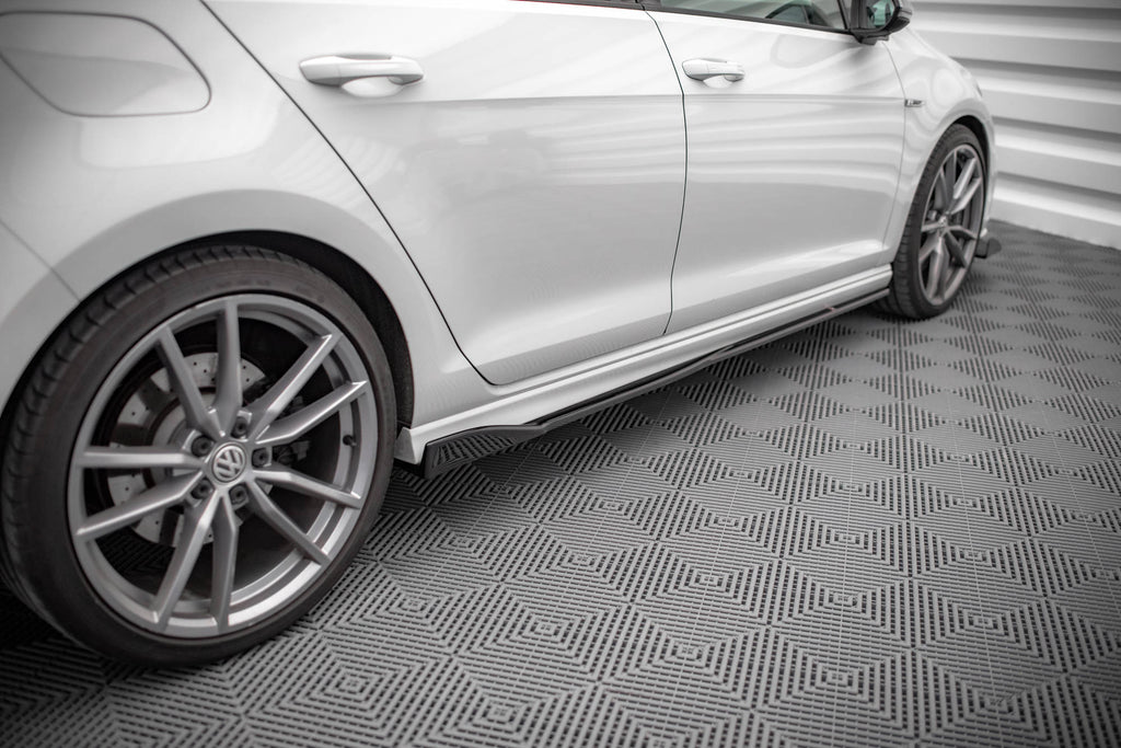 Maxton Design Street+ Seitenschweller Leisten V.2 passend für VW Golf R / R-Line Mk7 schwarz Hochglanz