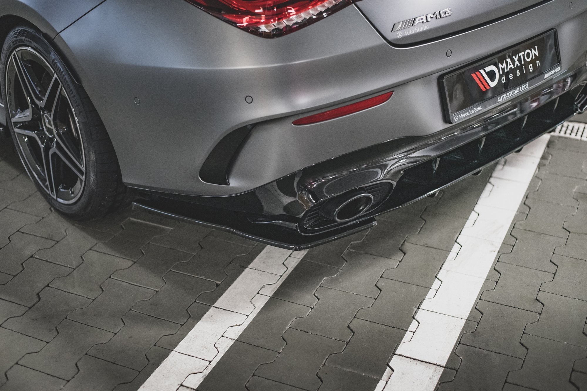 Maxton Design Heck Ansatz Flaps Diffusor passend für Mercedes-AMG CLA 35 Aero / 45 Aero C118 schwarz Hochglanz