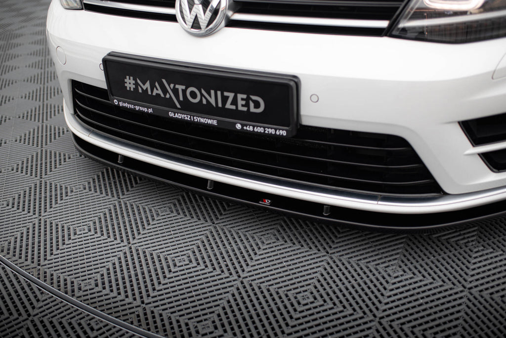 Maxton Design Street+ Spoilerlippe Front Ansatz V.1 passend für VW Golf R / R-Line Mk7 schwarz Hochglanz