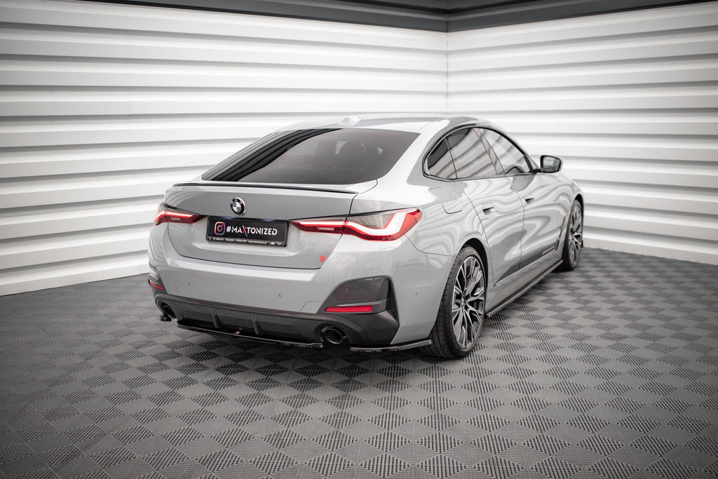 Maxton Design Heck Ansatz Flaps Diffusor V.1 passend für BMW 4er Gran Coupe M-Paket G26 schwarz Hochglanz