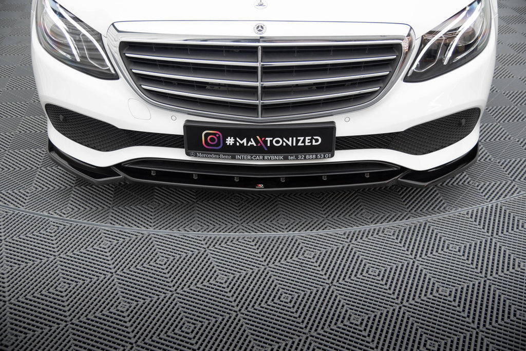 Maxton Design Street+ Spoilerlippe Front Ansatz passend für Mercedes-Benz E W213 schwarz Hochglanz