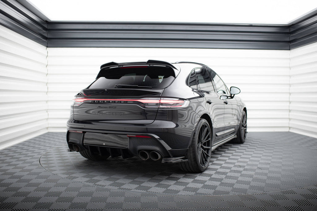 Maxton Design Höher Spoiler CAP 3D passend für Porsche Macan GTS Mk1 Facelift 2 schwarz Hochglanz
