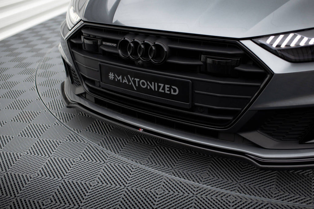 Maxton Design Street+ Spoilerlippe Front Ansatz V.1 passend für Audi A7 S-Line C8 / S7 C8 / C8 Facelift / S7 Facelift schwarz Hochglanz
