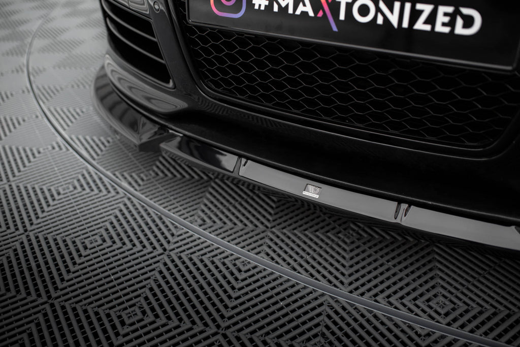 Maxton Design Street+ Spoilerlippe Front Ansatz V.2 passend für Audi RS6 Avant C6 schwarz Hochglanz
