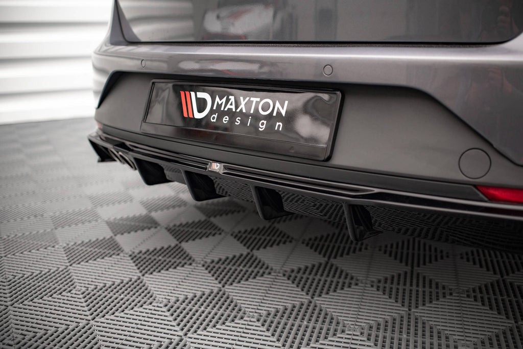 Maxton Design Diffusor Heck Ansatz passend für Seat Leon FR Sportstourer Mk3 schwarz Hochglanz