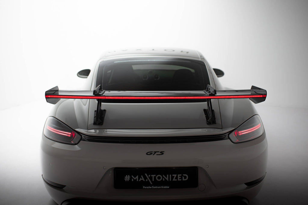 Maxton Design Carbon Spoiler With Upper Swan Mounting V.1 + LED Porsche 718 Cayman 982c für Porsche Cayman 982c