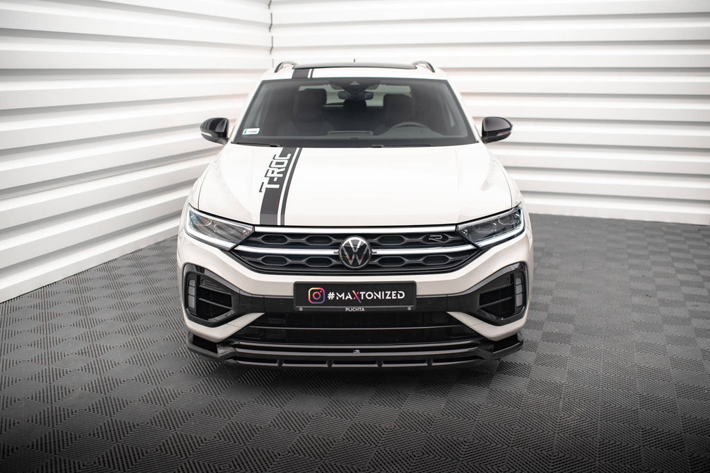 Maxton Design Street+ Spoilerlippe Front Ansatz V.1 passend für VW T-Roc R / R-Line Mk1 Facelift schwarz Hochglanz